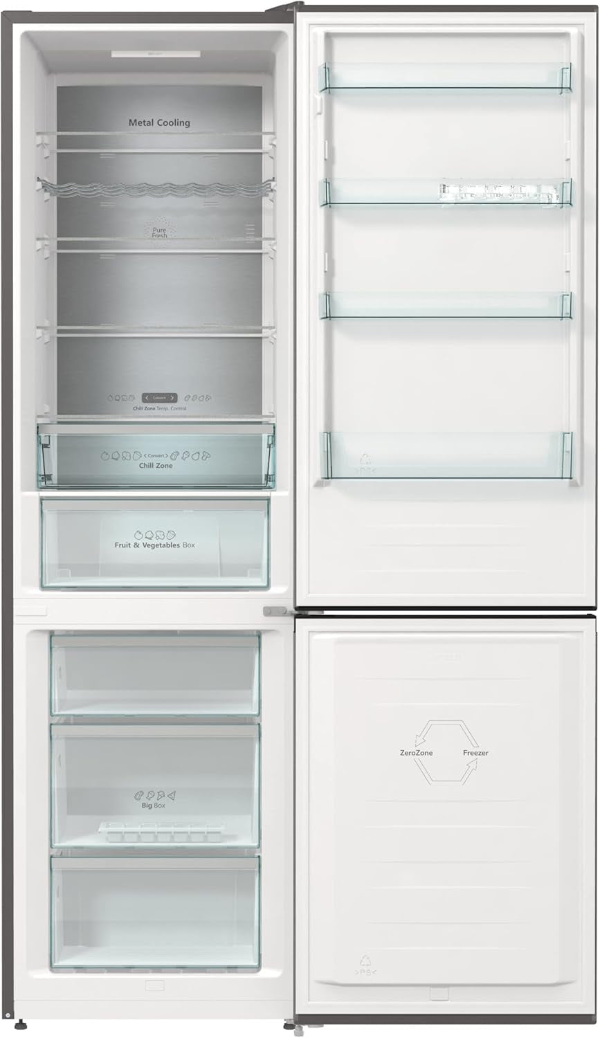 Hisense RB470N4CIC Réfrigérateur Combiné - Nofrostplus, Multiflow 360°, Crispzone, Adapttech, Fastfreeze, Écran LED, Réfrigérateur 255L, Congélateur 106L, 35 Db, 169 Kwh/An, Argent