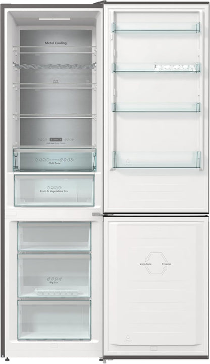 Hisense RB470N4CIC Réfrigérateur Combiné - Nofrostplus, Multiflow 360°, Crispzone, Adapttech, Fastfreeze, Écran LED, Réfrigérateur 255L, Congélateur 106L, 35 Db, 169 Kwh/An, Argent
