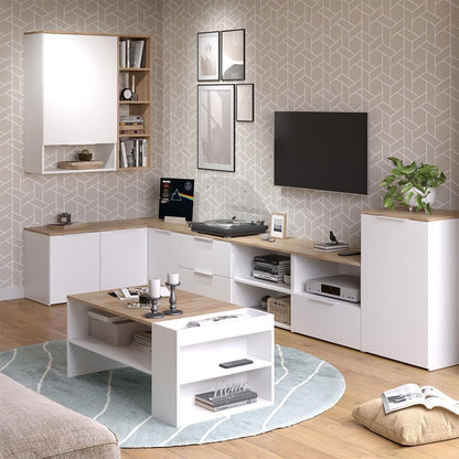Commode Wido, Blanc, 50X80Cm | Avec Étagère, Pour Le Rangement Et L’Organisation Peu Encombrante