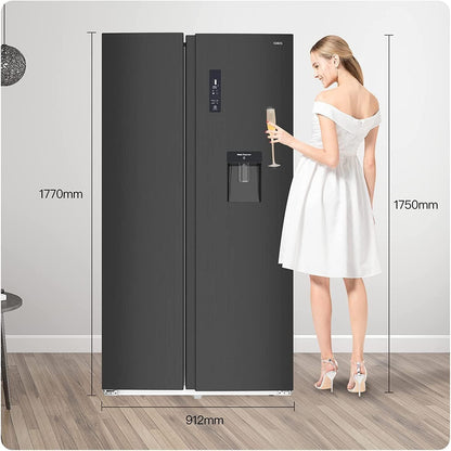 559L Réfrigérateur Américain Inverter Distributeur Eau Noir | FSS559NEI42D, Inverter, No Frost, Écran LED Numérique, Garantie Compresseur 12 Ans