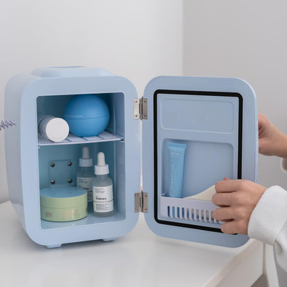 Mini Frigo 4L - Petit Frigo, Mini Frigo De Chambre 12V/220V, Mini Frigo Cosmetique, Fonction Chaud Et Froid, Mini Refrigerateur, Frigo Mini