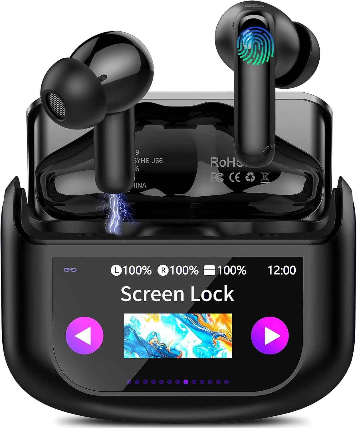 AI Écouteur Traducteur Instantané 164 Langues, ANC/ENC Réduction Du Bruit | 7 Modes De Traduction, Écran Tactile LED, IPX7 Étanche, 48H Autonomie, Casque Musique/Appels/Traducteur