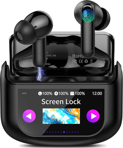 AI Écouteur Traducteur Instantané 164 Langues, ANC/ENC Réduction Du Bruit | 7 Modes De Traduction, Écran Tactile LED, IPX7 Étanche, 48H Autonomie, Casque Musique/Appels/Traducteur
