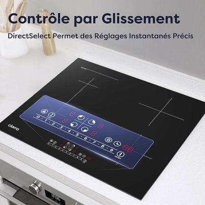 Plaque Induction 4 Feux Encastrable 60 Cm 7200W Avec Zone Flexible | Booster, Gestion De Puissance, Commande Tactile Slider, Minuterie, Sécurité Enfant, Grande Poêle Et Plancha, CBBIH4BF