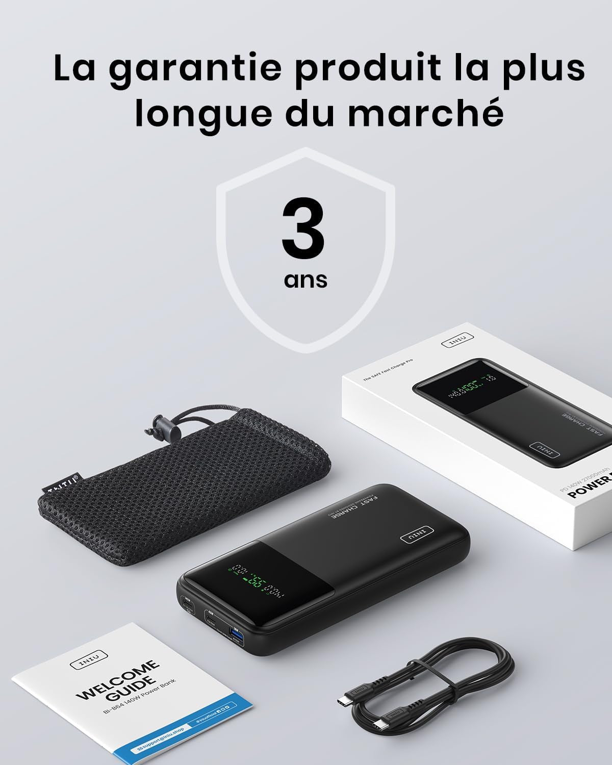Batterie Externe Pour Ordinateur, Petit 140W 27000Mah USB C Power Bank | Autorisé En Avion, Câble USB C, Batterie Portable Charge Rapide Avec Macbook, Steam Deck, Iphone 17 Samsung Ipad Etc