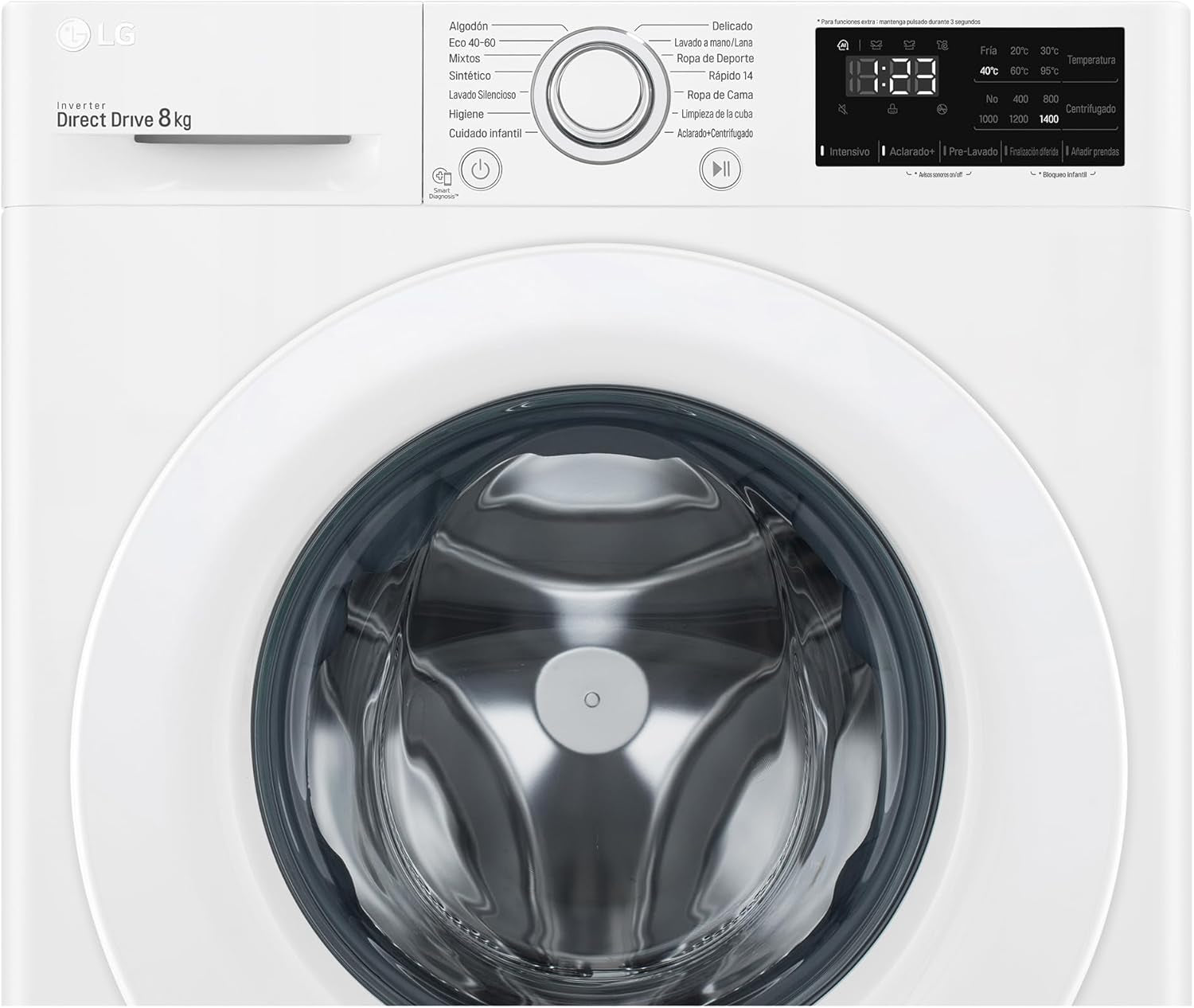 F4WV3008N3W Machine À Laver 8 Kg Charge Frontale 1400 Tr/Min, Intelligence Artificielle Blanc