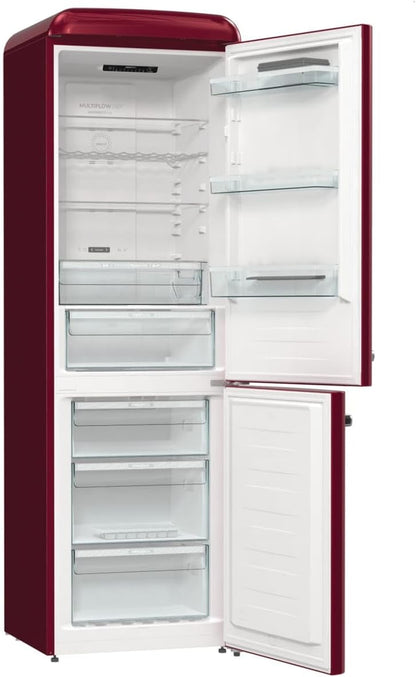 Retro Collection ONRK 619 DR Retro - Réfrigérateur-Congélateur/194 Cm/Compresseur Inverseur/Nofrost Plus/Ionair/Crispzone/Réfrigérateur 204 L/Congélateur 96 L/EEK D/Bordeaux