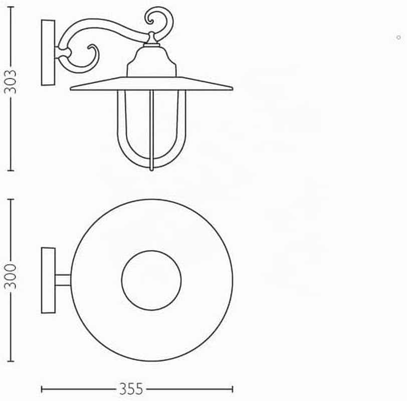 Pasture Applique Murale Extérieure, IP44 Résiste Aux Intempéries, Durable, Aluminium, Design Classique, Black, Ampoule E27 Vendue Séparément