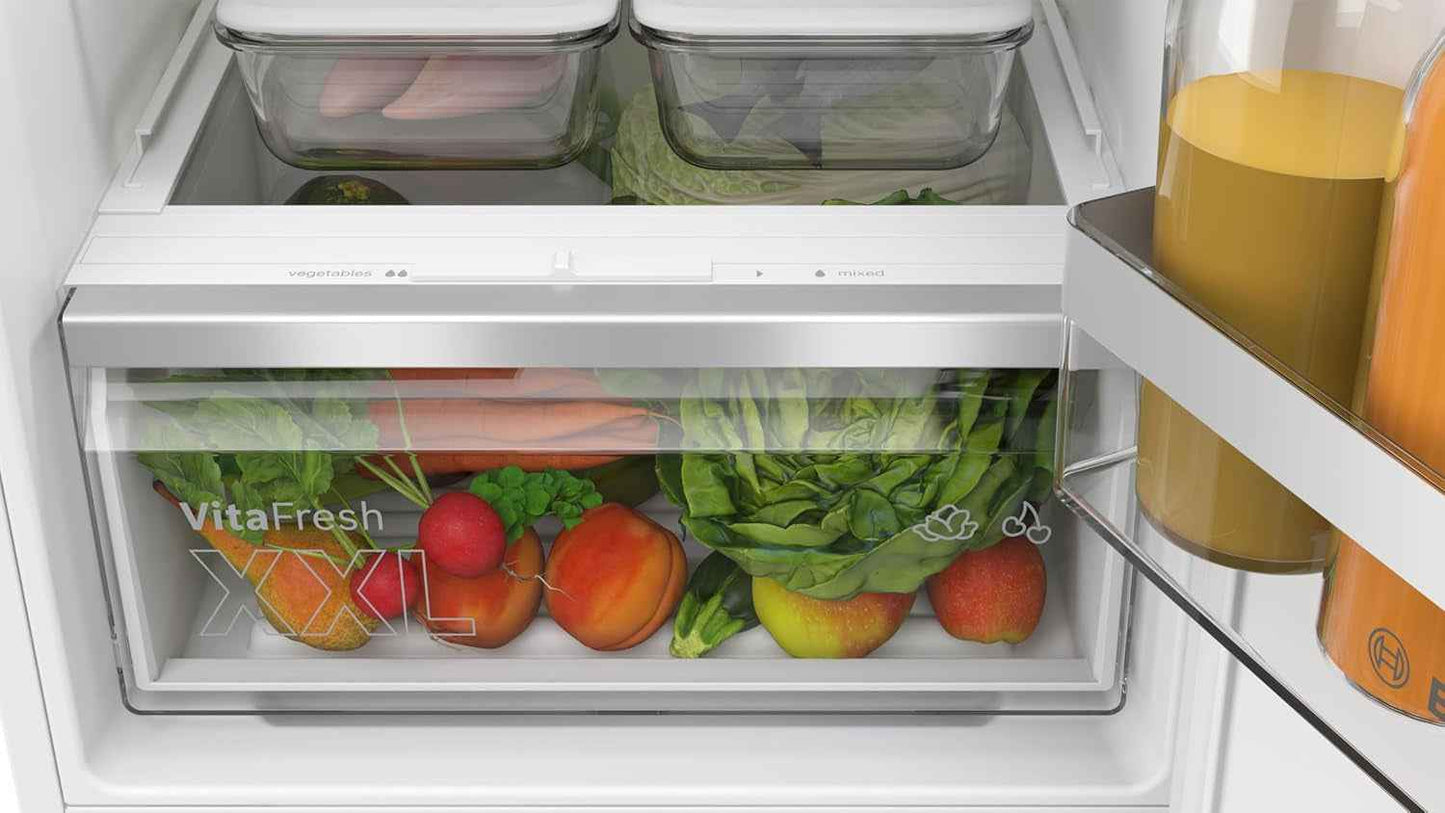 Bosch KIV86VSE0 Série 4 - Réfrigérateur Combiné, Encastrable, Éclairage LED | 177.2 X 54.1 Cm, 183 L, Vitafresh, Cool Airflow, Alarme Porte Ouverte, 30-35 Db
