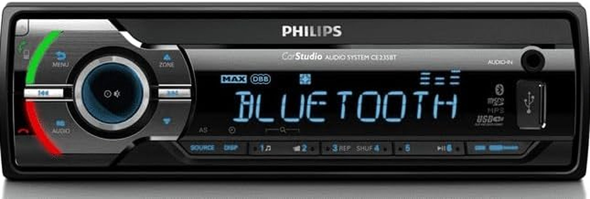 CE235BT Autoradio Voiture Bluetooth 1 DIN Sans Lecteur CD – Kit Mains Libres, Lecteur MP3, USB, SDHC, Égaliseur, Radio FM/AM, Syntonisation Automatique, Plug & Play