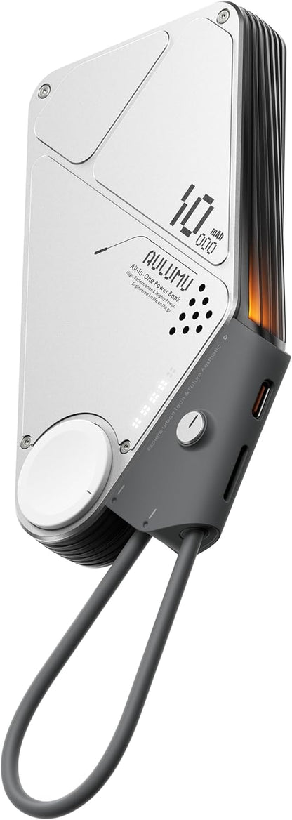 M10 Batterie Externe Magsafe, 10000Mah Chargeur Portable | Câble Rétractable Intégré Batterie Externe Magnétique | Compatible Avec Iphone 17/16, Macbook, Samsung, Apple Watch, Etc