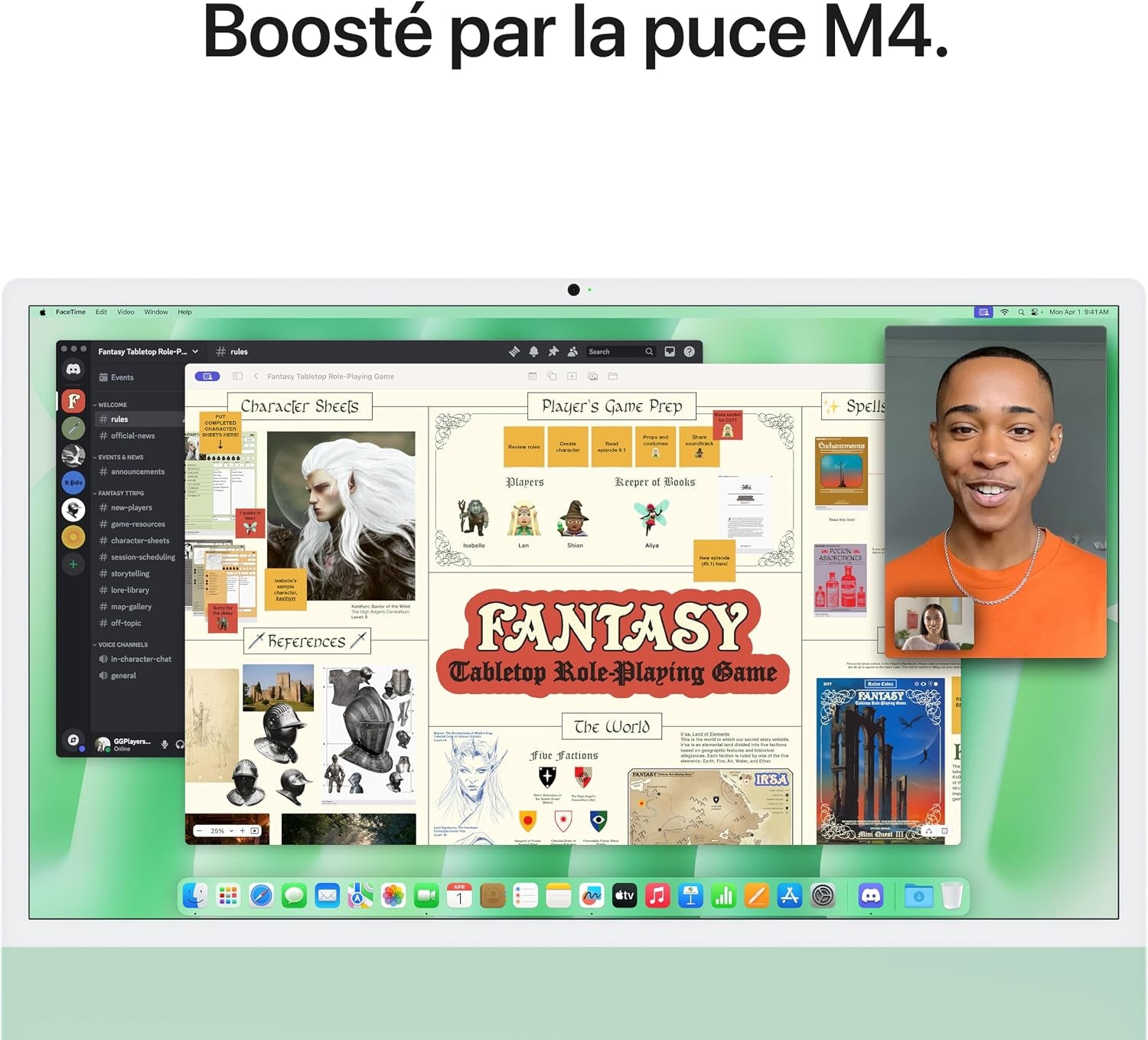 Imac Ordinateur De Bureau Tout-En-Un Avec Puce M4, CPU 8 Cœurs Et GPU 8 Cœurs : Conçu Pour  Intelligence, Écran Retina 24'', 16 Go De Mémoire Unifiée, 256 Go De Stockage SSD ; Vert