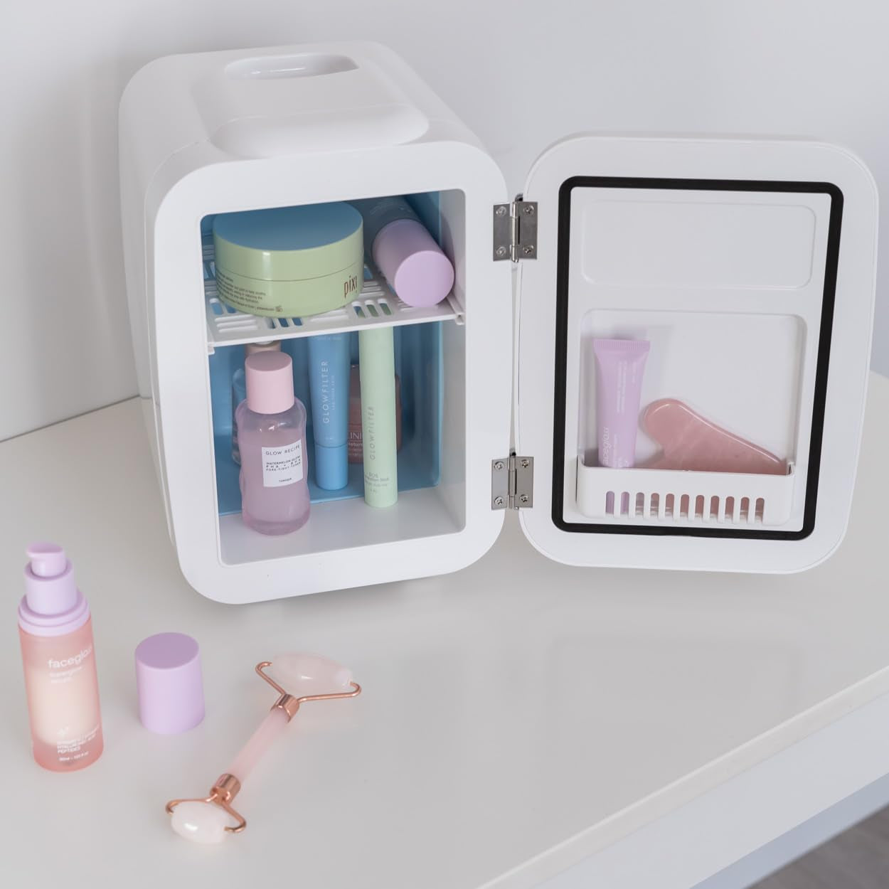 Mini Frigo 4L - Petit Frigo, Mini Frigo De Chambre 12V/220V, Mini Frigo Cosmetique, Fonction Chaud Et Froid, Refrigerateur Petit, Frigo Bar