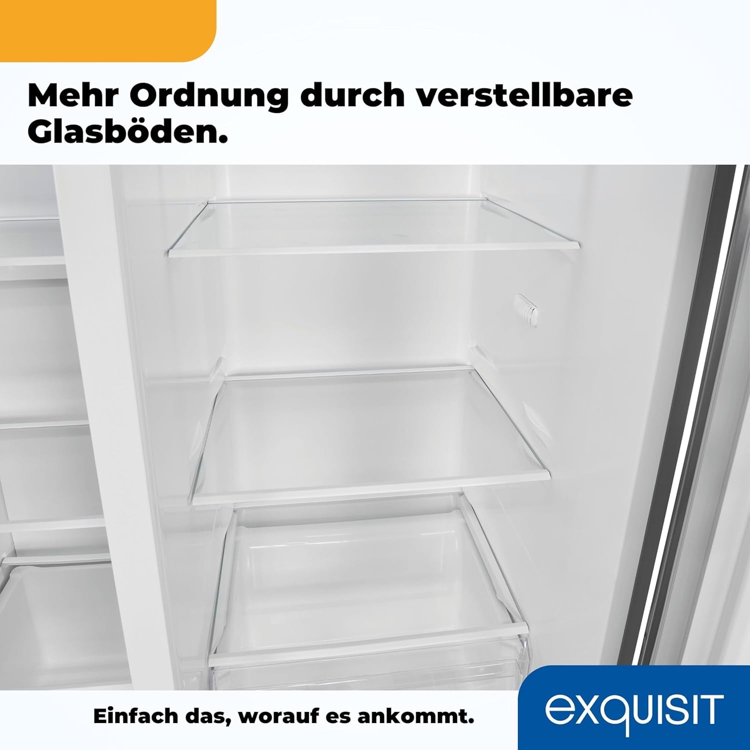 Exquisit SBS520-CF-040E Side by Side Kühlschrank, 91 Cm Breit, 475L, Nofrost, Ice-Maker, Festwasseranschluss, Inoxlook