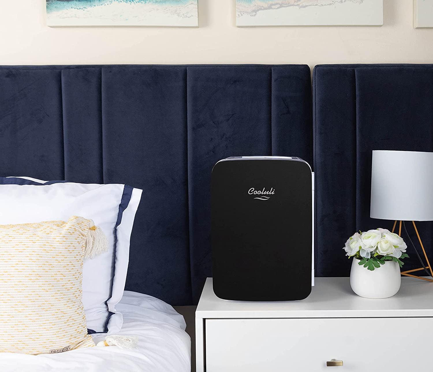 Cooluli Mini Réfrigérateur 10 L Pour Chambre À Coucher, Voiture, Bureau Et Dortoir Universitaire – Refroidisseur Portable Et Réchauffeur 12 V Pour Nourriture, Boissons, Soins De La Peau, Beauté Et