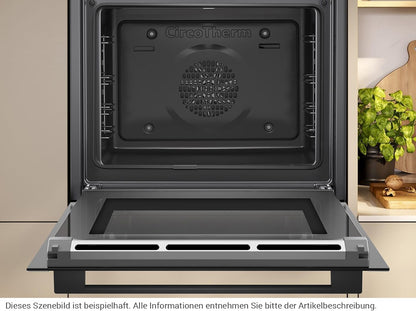 Neff B2CCG6AK0 N30 EEK: a Einbaubackofen, 60 Cm Breit, 71 L, Pyrolytisch+Hydrolytisch, Led-Display, Grill, Circotherm, Kindersicherung, Schwarz