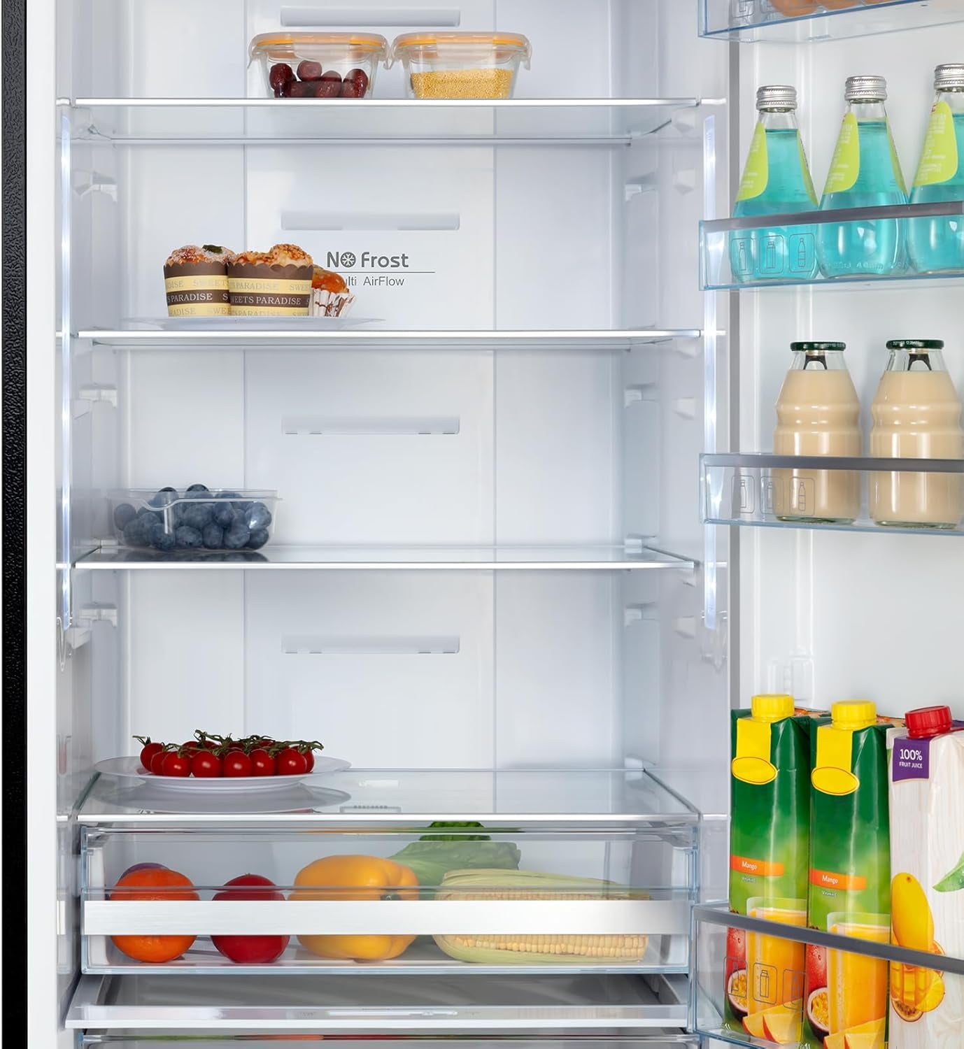 Réfrigérateur Congélateur Combiné, 356 L(260 +96 L) Total, Sans Givre, Bac À Légumes, Tiroirs Profonds, Mode Vacances, Alarme De Porte, Garantie 12 Ans Pour Compresseur, Inox FBM351LEI42
