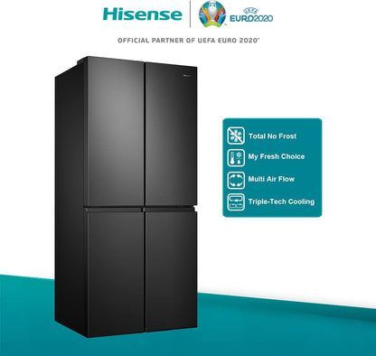Hisense RQ563N4SF2 Frigo Américain Autoportante 454 L F Noir