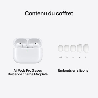 Airpods Pro 3 Écouteurs Sans Fil, Réduction Active Du Bruit, Détection De La Fréquence Cardiaque, Écouteurs Bluetooth, Audio Spatial, Son Haute-Fidélité, Recharge USB-C