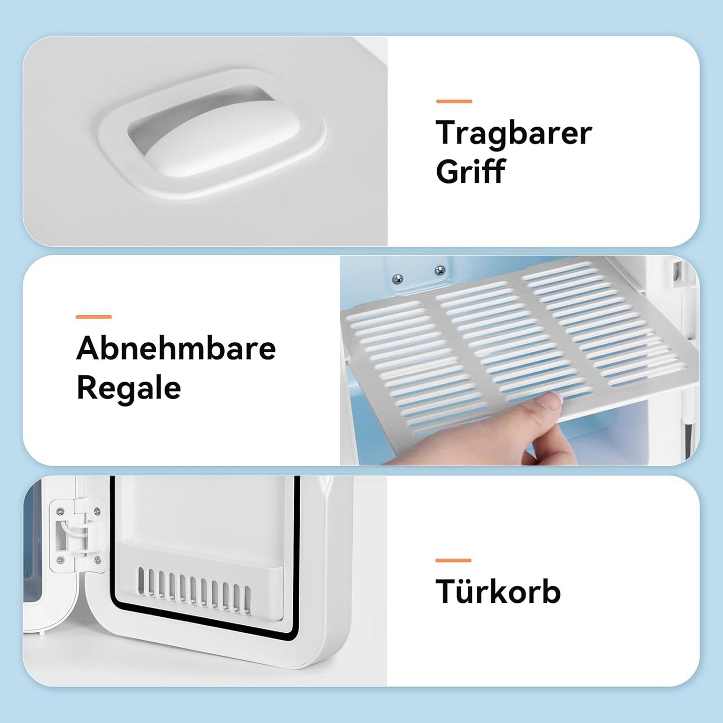 YOURLITE Mini Frigo De Chambre 2 En 1 8 Litres Avec Miroir LED À Intensité Variable, Mini Réfrigérateur Portable Ac/Dc Pour Cosmétiques Réfrigérés, Produits De Soins De La Peau Et Aliments