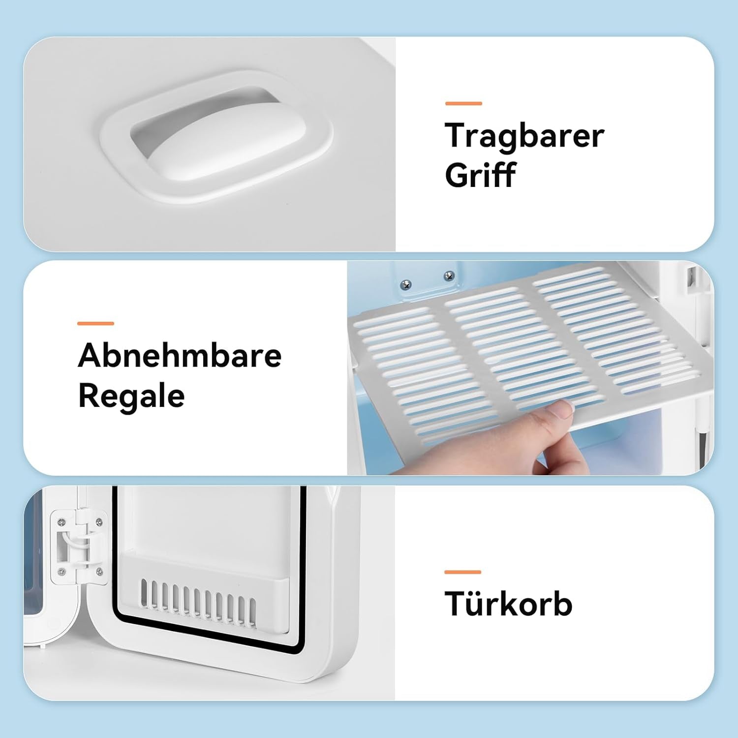 YOURLITE Mini Frigo De Chambre 2 En 1 8 Litres Avec Miroir LED À Intensité Variable, Mini Réfrigérateur Portable Ac/Dc Pour Cosmétiques Réfrigérés, Produits De Soins De La Peau Et Aliments
