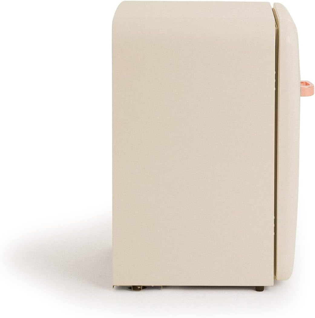 / RETRO FRIDGE 83.5 ROSE Gold/Réfrigérateur Blanc Cassé Avec Poignée or Rose/Pratique Et Fonctionnel, Matériaux Résistants
