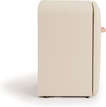 / RETRO FRIDGE 83.5 ROSE Gold/Réfrigérateur Blanc Cassé Avec Poignée or Rose/Pratique Et Fonctionnel, Matériaux Résistants