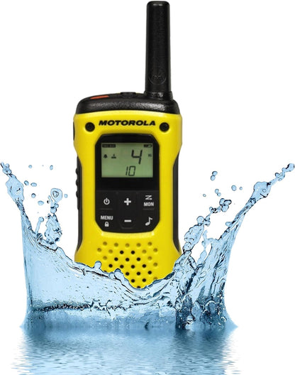 - Lot De 2 Talkie Walkies - TALKABOUT T92 - PMR446 - Noir/Jaune - Longue Portée -Indice IP67 - Fonctionnent Avec Batterie