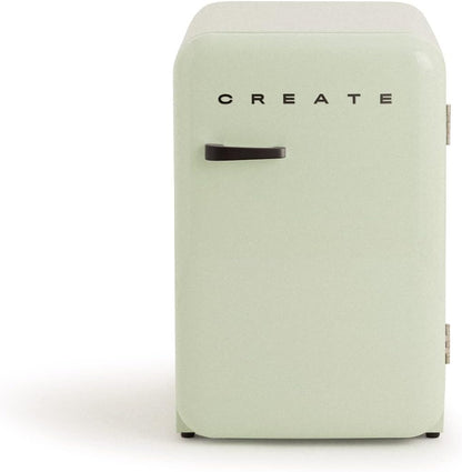 / RETRO FRIDGE 83.5 Black/Réfrigérateur Vert Avec Poignée Noire/Pratique Et Fonctionnel, Matériaux Résistants