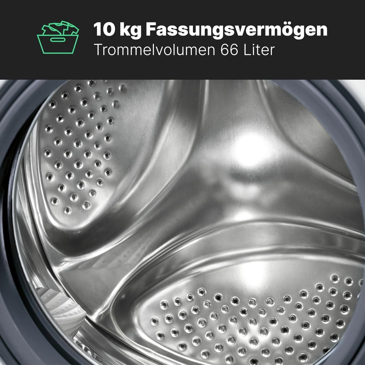 Bomann WA 7110 10Kg Frontlader Waschmaschine, 60 Cm Breit, 1400U/Min, 15 Programme, LED Display, Kindersicherung, Weiß