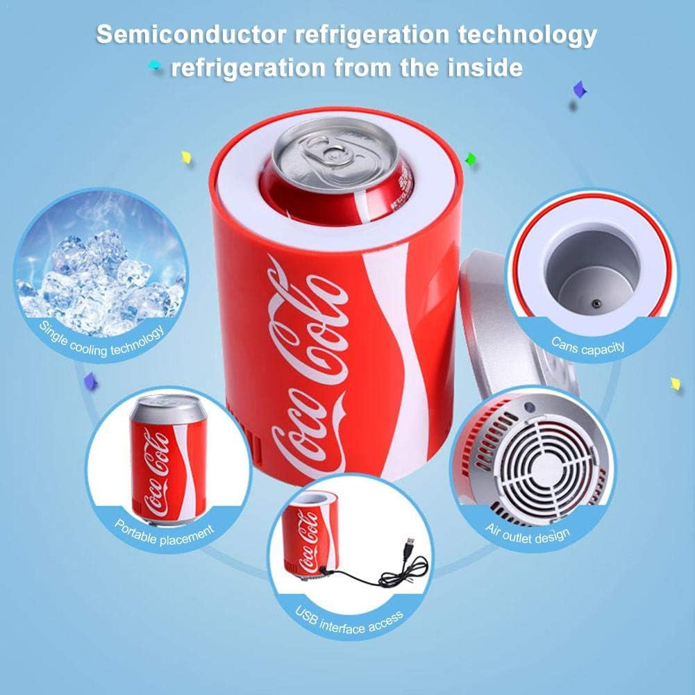 Réfrigérateur Portatif De Voiture, Réfrigérateur De Réfrigérateur De Mini USB De Coke Can, Réservoir De Refroidissement De Refroidisseur De Boisson Pour L'École De Chambre À Coucher De Bureau