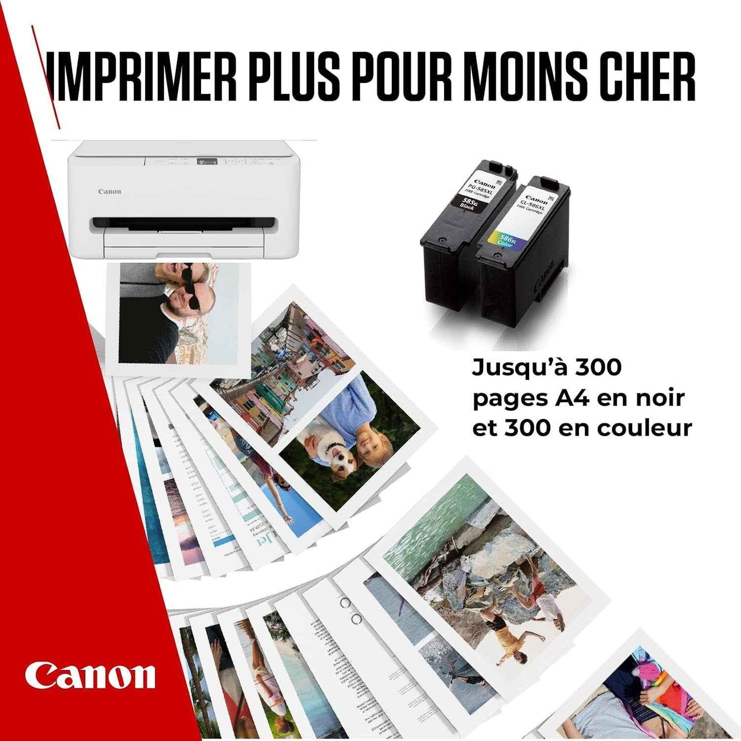 Canon PG-585XL + CL-586XL Fine Cartouches D'Encre D'Origine + Papier Photo | 10,3 Ml + 14,1 Ml D'Encre Véritable Et Papier Photo – Pour PIXMA Tr4755I, Ts3750I, Ts4150I, Ts6550I, Ts7650I Et plus Encore