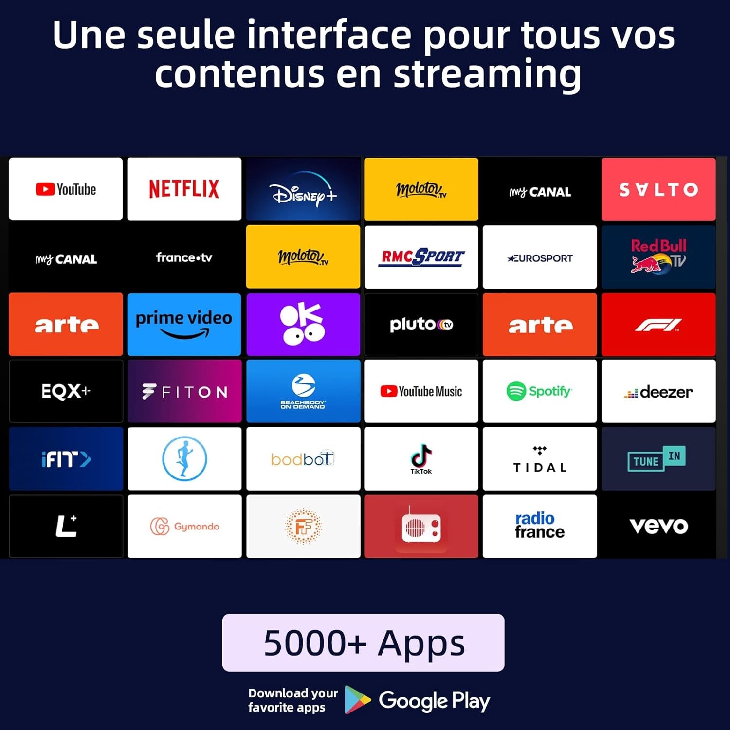 TV Intelligente U50QM8G 50 Pouces, UHD QLED HDR, Sans Cadre Et Métallique, Google TV, Dolby Audio, Syntoniseur Triple, Wi-Fi 2,4G/5G, Google Assistant, HDMI 2.1, USB2.0, Modèle 2023 Noir