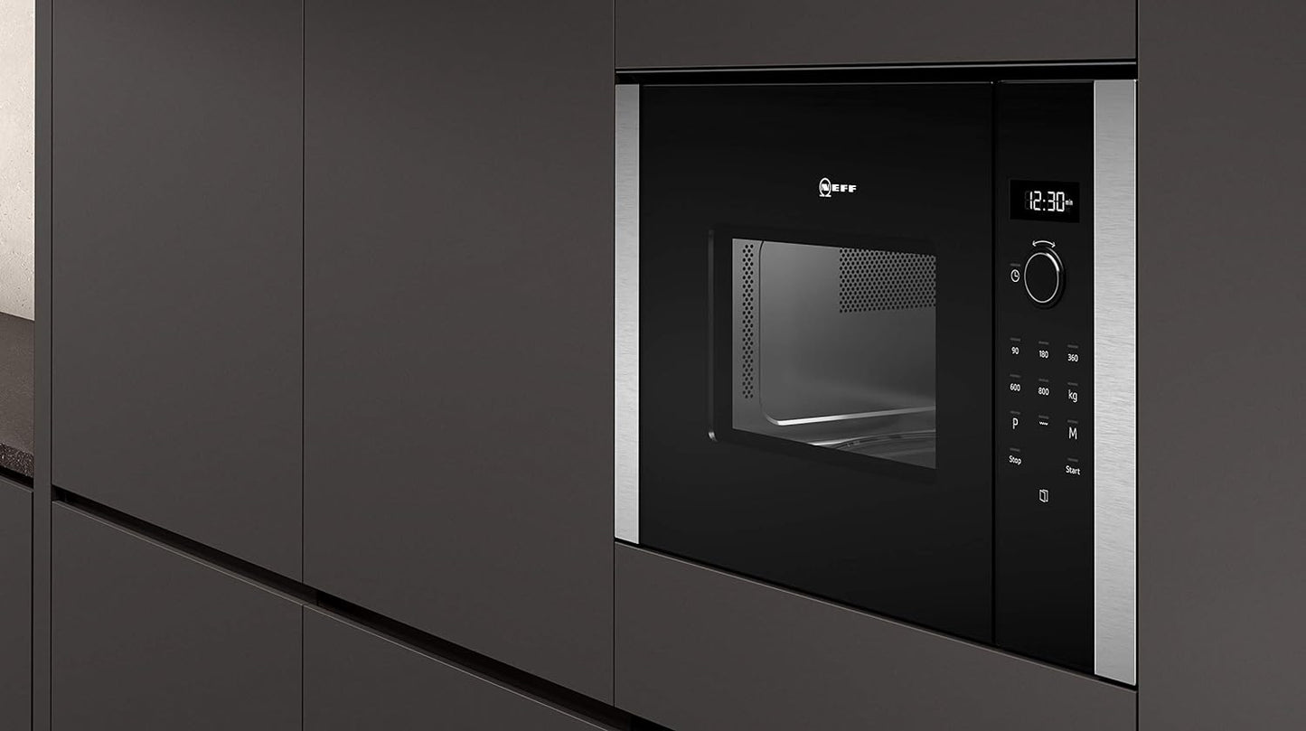Micro Ondes Encastrable Neff HLAWD23N0 - Micro-Ondes Integrable Inox Et Noir - 20 Litres - 800 W