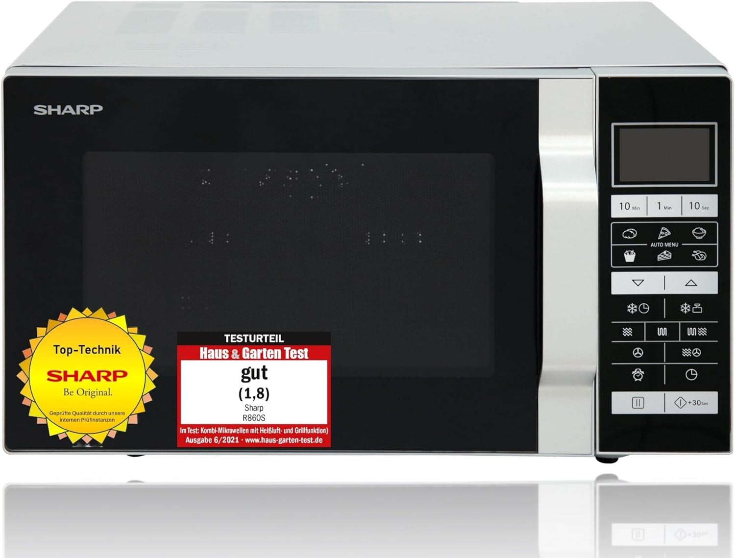 R-860S Micro-Ondes Combiné 25 Litres À Plateau Fixe - Argent