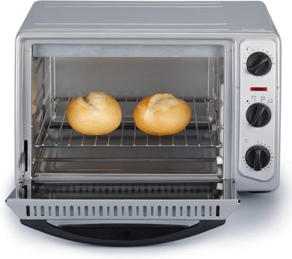 Mini-Four 20 L Avec Grille Et Plaque De Cuisson Incluses, Four Posable 1 500 W Design Simple Et Élégant, Mini-Four Électrique Avec Minuteur 60 Min, Argent, to 2045