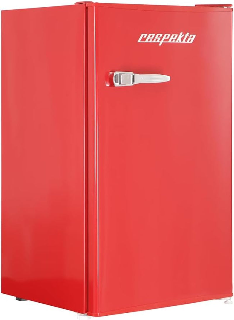 Réfrigérateur Rétro Avec Congélateur Respekta/Rouge / 83,1 X 47,4 Cm / 90 L De Volume Utile/Pieds Réglables En Hauteur/Avec Ouvre-Bouteille Sur Le Côté / KG83R-37