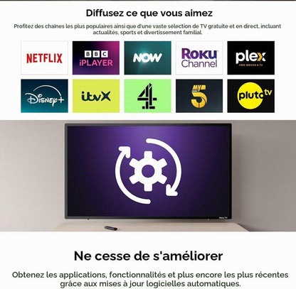 Roku Téléviseur Intelligent Full HD 1080P De 40" Avec Dolby Audio, HDR, Apple TV+, BBC, Netflix, Freeview Play, Dolby Vision Télévision Avec Port USB HDMI, Grand Écran 40"