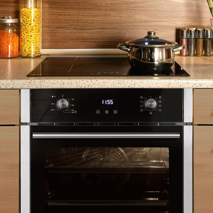 Cuisinière: Four Encastré 60Cm EB8005ED + 59Cm Plaque À Induction IH85900RL | Fonction Pizza | Grill | Air Circulant | Air Chaud | Minuterie Automatique | SET8005IH859RL