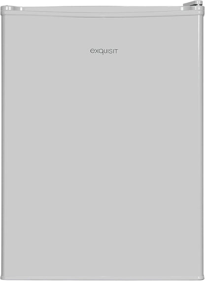 Exquisit KB60-V-090E Mini Standkühlschrank, 45 Cm Breit, 52L, LED Beleuchtung, Temperaturregelung, Grau