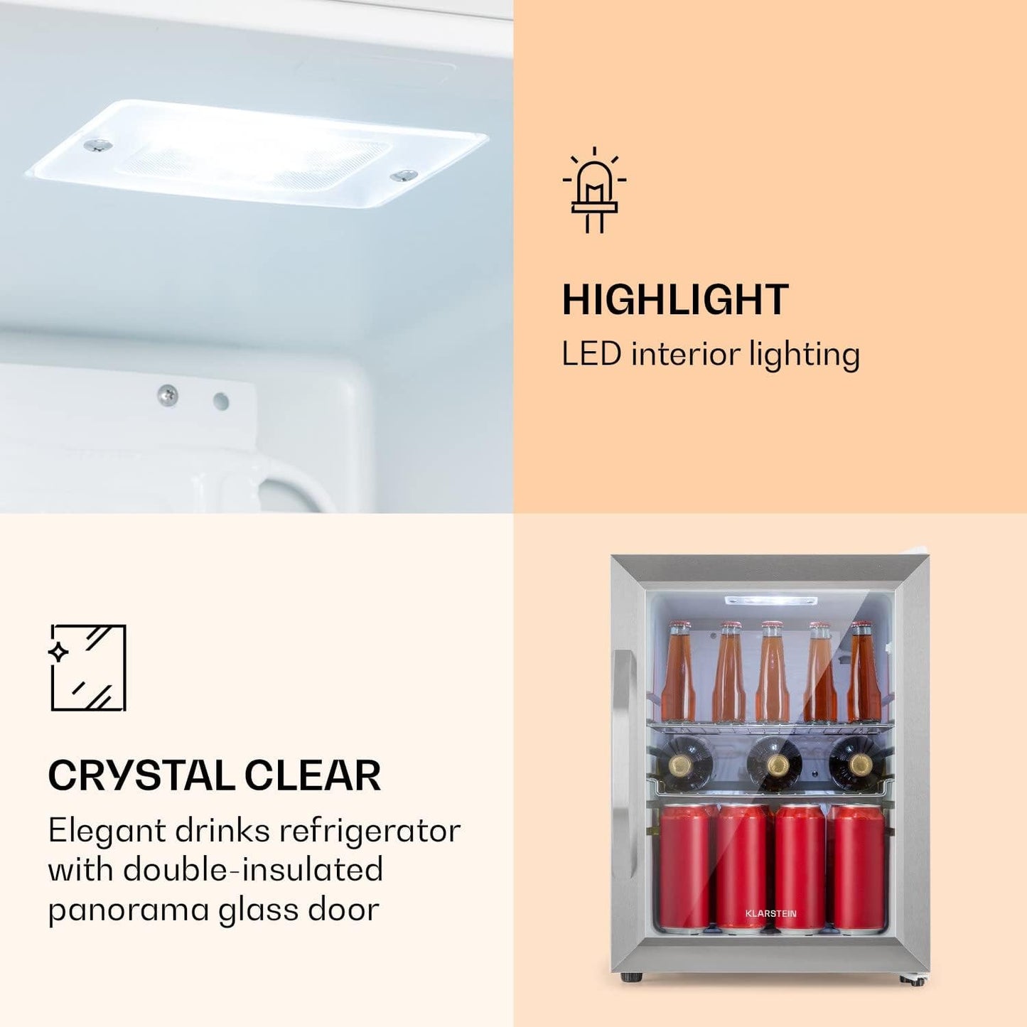 Beersafe Crystal White Réfrigérateur À Bière, Réfrigérateur À Boissons Avec Porte Vitrée, Réfrigérateur, Réfrigérateur Pour Bouteilles De 33 Litres