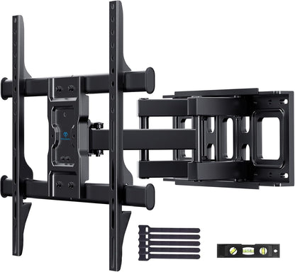 Support Mural TV, Pour 37-85 Pouces (94-216Cm) Tvs Jusqu'À 60Kg | Double Bras Robuste, Fixation TV Mural Orientable Et Inclinable 55 65 Pouces, Max VESA 600X400Mm