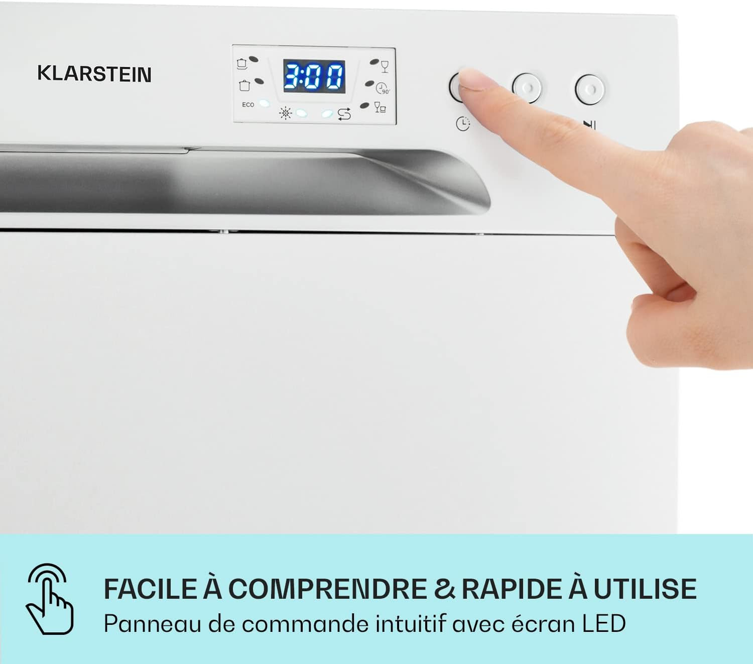 Mini Lave Vaisselle Encastrable De 6 Couvert, Lave-Vaisselles Silencieux, 6 Programmes De Lavage, Petit Lave-Vaisselle De Table, Lave Vaisselle Portable, Facile À Installer Pour La Maison