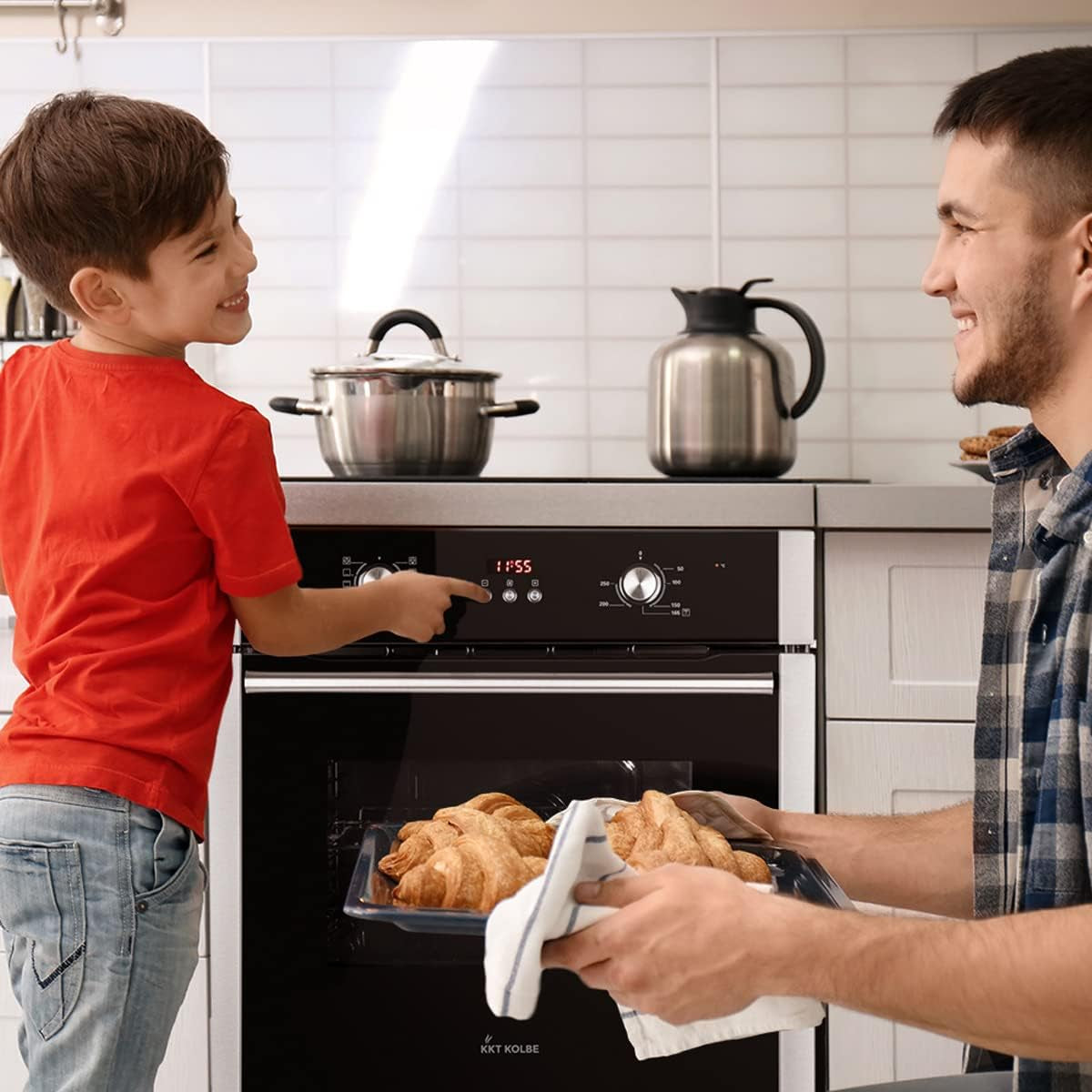 Cuisinière: Four Encastré 60Cm BO8805SS + 59Cm Plaque À Induction IH85900ED | Grill | Air Chaud | Minuterie Automatique | Vitrage D'Isolation Thermique 2 Voies | Verrouillage Enfant | Interrupteur |