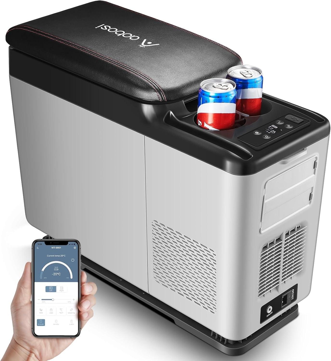 15L Compresseur Électrique, 12V Réfrigérateur De Voiture À Compresseur, APP Und Bouton Contrôle, Frigo Pour Voiture, Camion, Camping, Voyage