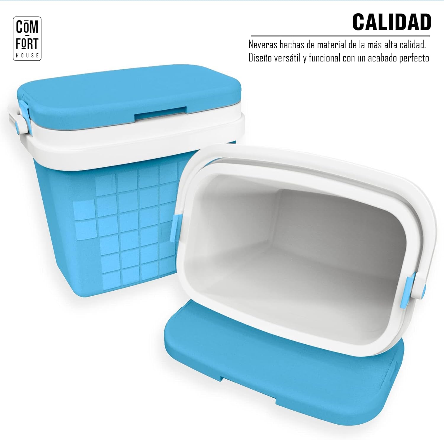 - Réfrigérateur Portable Avec Poignée Rigide - Porte-Nourriture Pour Camping, Plage, Camping - Réfrigérateur Bleu Ciel - Capacité 25L