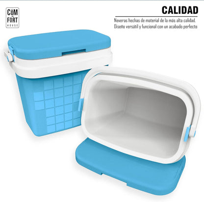- Réfrigérateur Portable Avec Poignée Rigide - Porte-Nourriture Pour Camping, Plage, Camping - Réfrigérateur Bleu Ciel - Capacité 25L