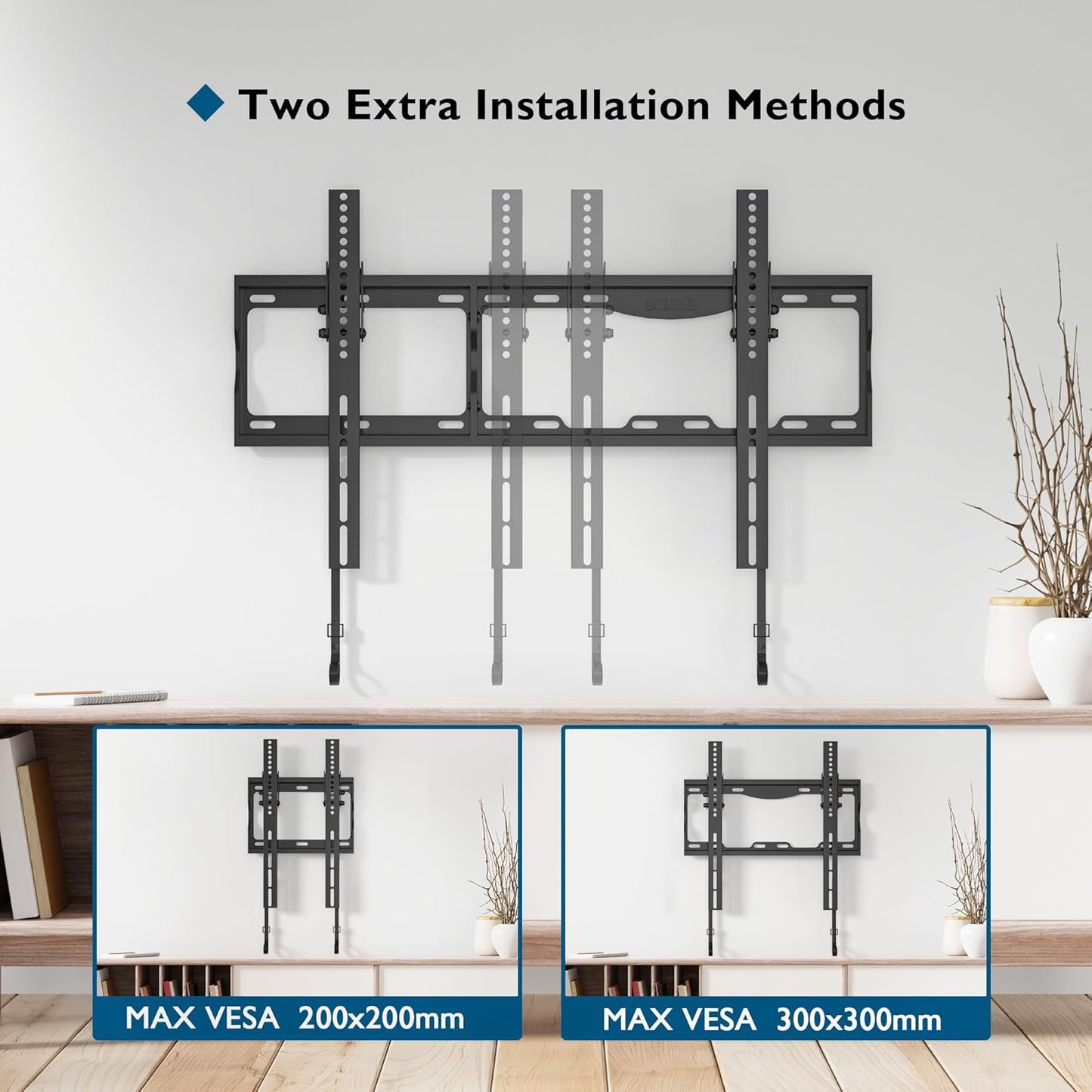 Support Mural TV Inclinable 17-86 Pouces, Charge 75 Kg | VESA 75X75 À 600X400Mm, Niveau À Bulle Et Attaches De Câble Inclus, Compatible Avec Écrans LCD, LED Et Plasma