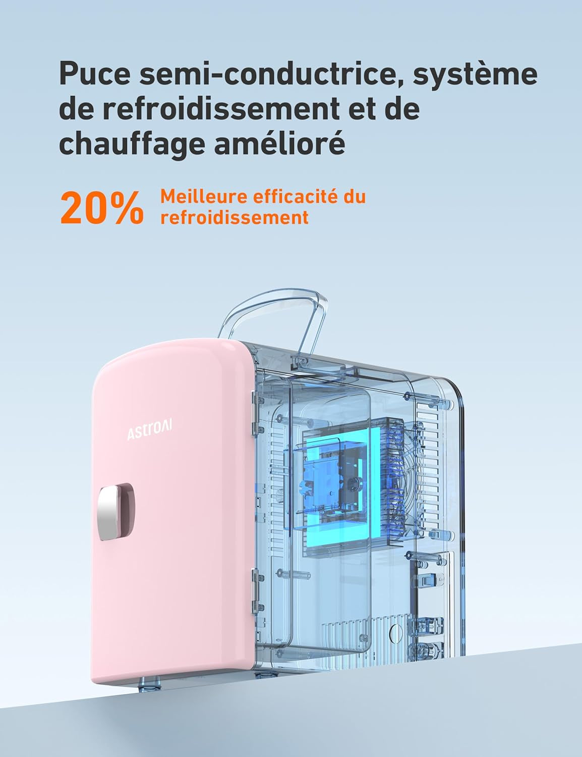 Mini Frigo De Chambre, 4 Litres / 6 Canettes 330Ml, 12V/220V, Petit Frigo Cosmetique, Mini Réfrigérateur Voiture Portable, Glacière Électrique, Fonction Chaud/Froid (Rose)