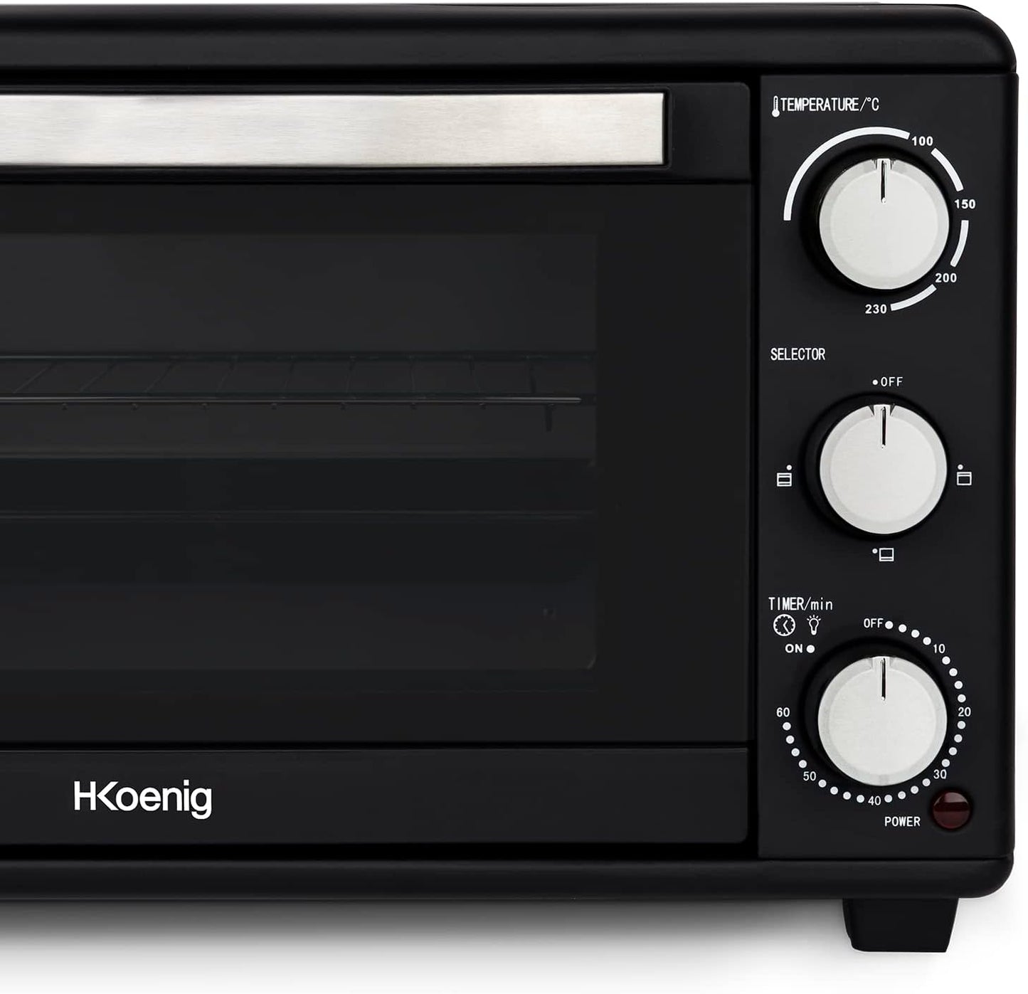 Mini Four 25L Electrique FO25 Posable Compact Multifonction Performant 1500W Programmable 4 Modes De Cuisson, 230°,Minuteur 60 Min, Porte En Verre, Lèchefrite Avec Pince, Grille De Cuisson